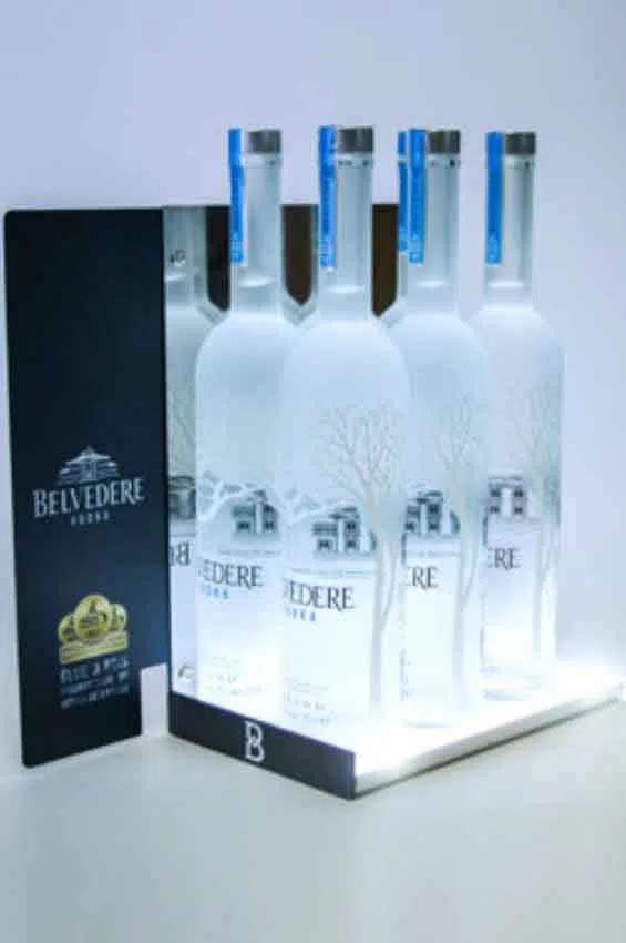 Point-of-purchase display design: Custom shelf stopper / shelf talker Vodka Belvedere